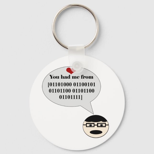 Du hade mig från Hej Binary Keychain Nyckelring (Framsida)
