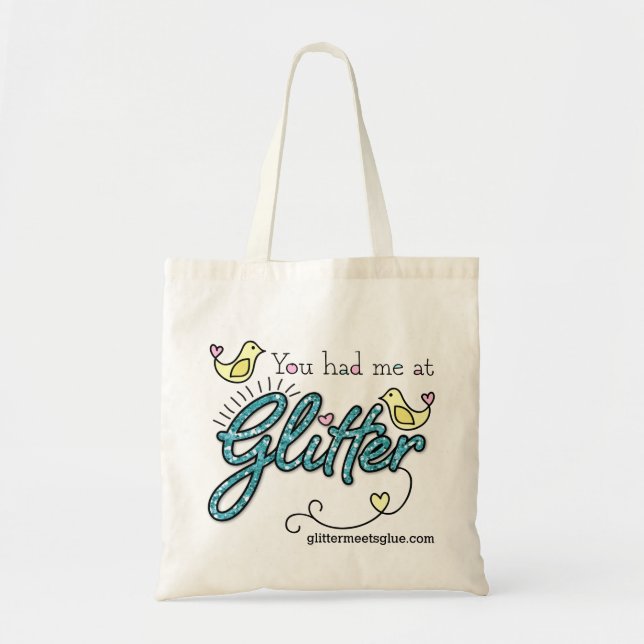 Du hade mig i Glitter Tote Bag Tygkasse (Framsidan)