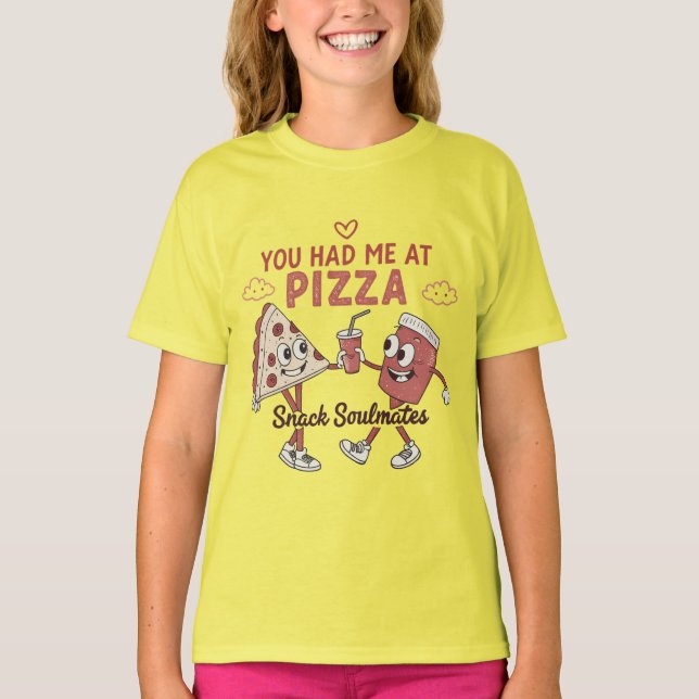 Du hade mig i Pizza - Cute Snack Soulmates Lunt T Shirt (Framsida)