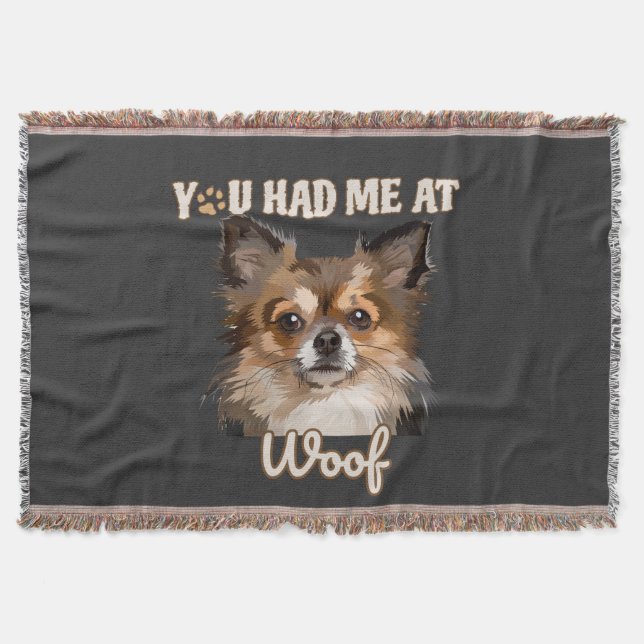 Du hade mig i Woof | Pommern-Hundälskarna Filt (Framsidan)