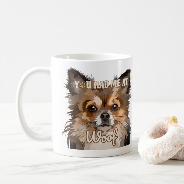 Du hade mig i Woof | Pommern-Hundälskarna Kaffemugg (Med munk)