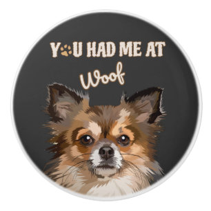 Du hade mig i Woof Pommern-Hundälskarna Knopp