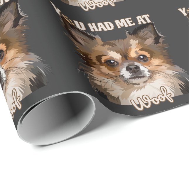 Du hade mig i Woof | Pommern-Hundälskarna Presentpapper (Rullad Hörn)