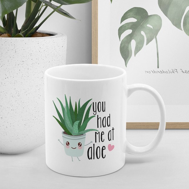 Du hade mig på Aloe | Funy Plant Älskare Kaffemugg (Skapare uppladdad)