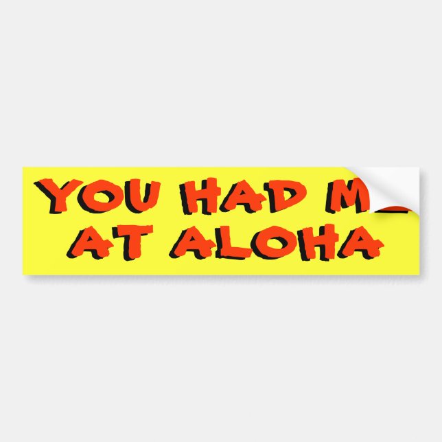 Du hade mig på Aloha Bildekal (Framsidan)
