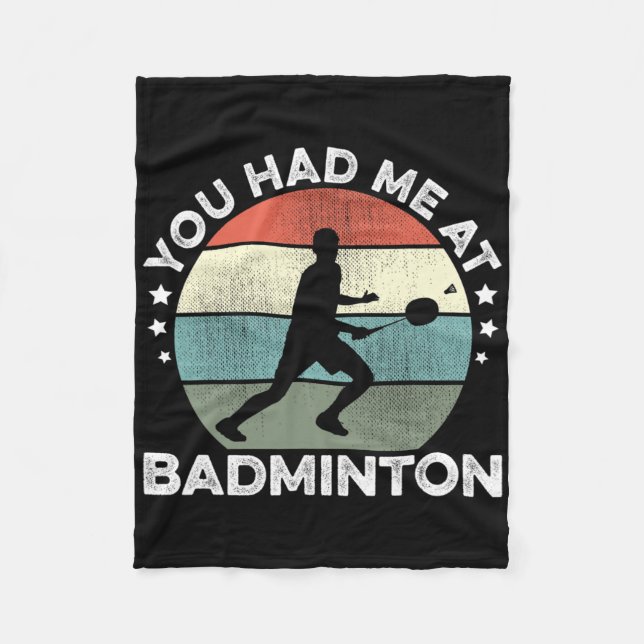 Du hade mig på Badminton Shuttle Badminton Player  Fleecefilt (Framsidan)