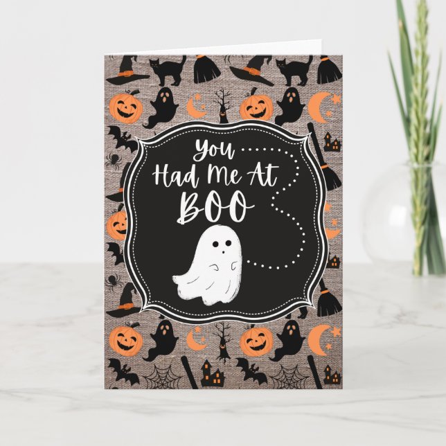 Du hade mig på Boo Halloween-kortet Kort (Framsida)