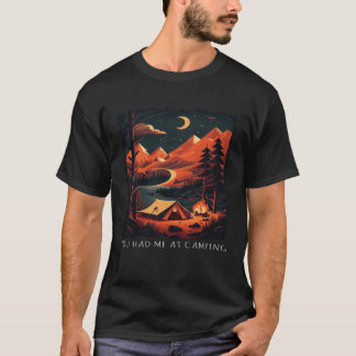 Du hade mig på camping retro camping t shirt