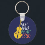 Du hade mig på Cello Funny Cellist Nyckelring<br><div class="desc">Vintage retro orchestra Music fläkt design för dem som spelar strängmusikinstrument i ett musikband eller en symfoni. Coola klassiskt musikaliskt älskare för cellist, musiker och konstnär. Perfekt för musiklärare i cello, orkester fläkt och de som kärlek spelar cello eller bara kärlek musik. Underbar souvenir, julklapp och födelsedagspresent för familjer och...</div>