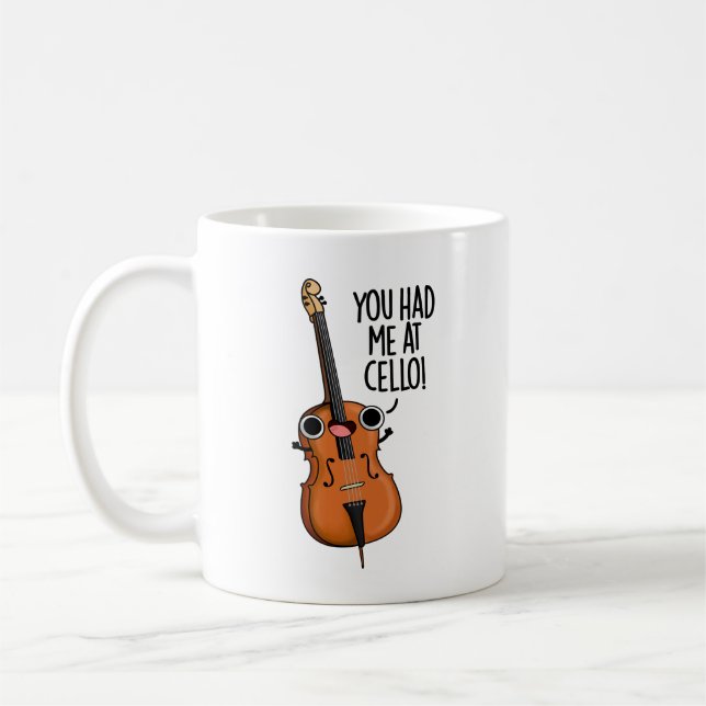 Du hade mig på Cello Funny Music Pun Kaffemugg (Vänster)