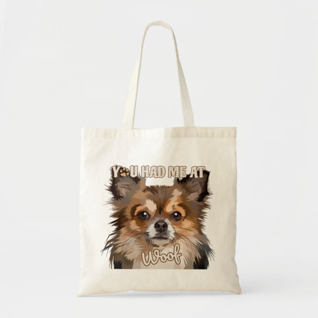 Du hade mig på hund porträtt tygkasse (Framsidan)