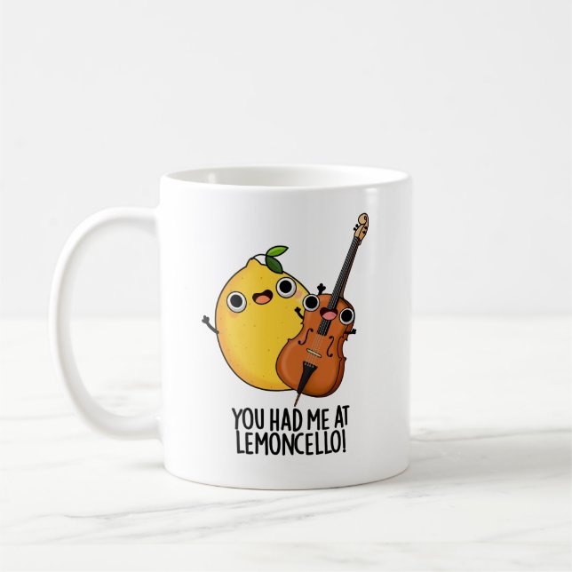 Du hade mig på Lemon-cello Funny Drink Pun Kaffemugg (Vänster)