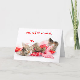 Du hade mig på Meow Brown-tabby av Kitten Valentin Helgkort