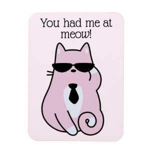Du hade mig på meow! - Coola Rosa Katt Magnet