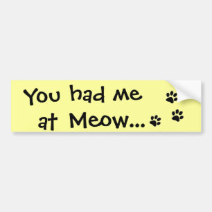 Du hade mig på Meow… kattälskare Bildekal