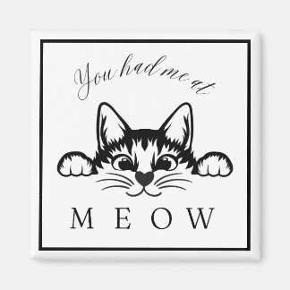 Du hade mig på Meow Square Magnet