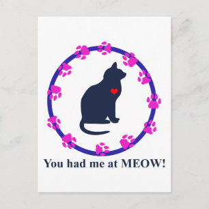 Du hade mig på Meow! Vykort