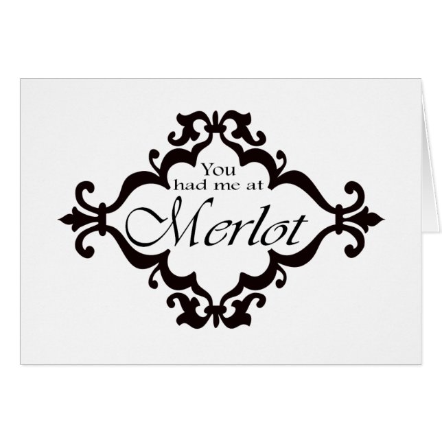 Du hade mig på merloten hälsningskort (Framsidan Horizontal)