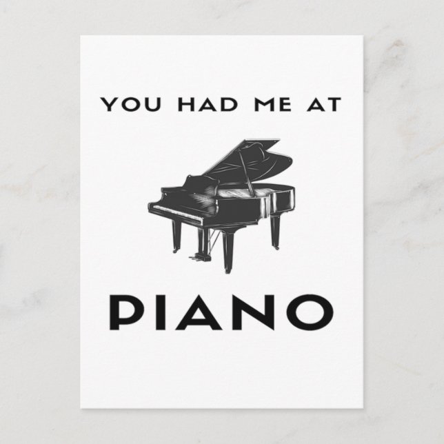 Du hade mig på Piano Grand Piano Player Funny Vykort (Framsida)