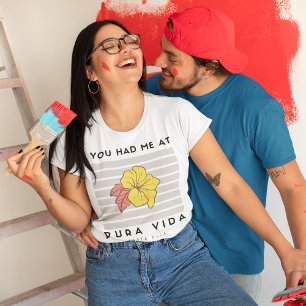 Du hade mig på Pura Vida Hibiscus Costa Rica T Shirt