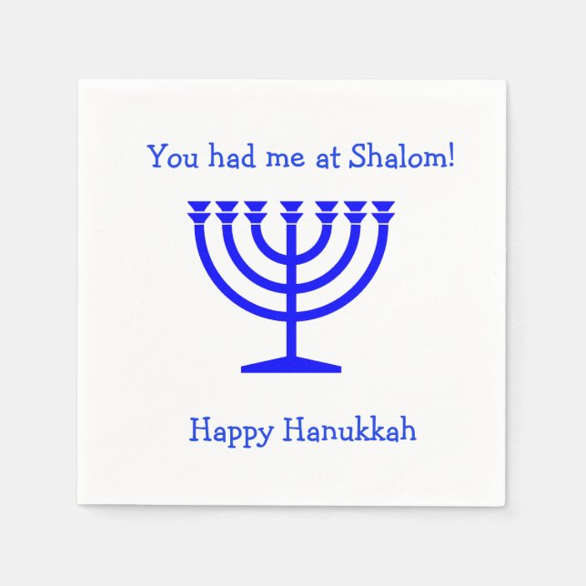 Du hade mig på Shalom cocktail Napkins Hanukkah Pappersservett (Framsidan)