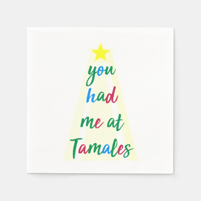 Du hade mig på Tamales Hispanic jul Napkin Pappersservett (Framsidan)