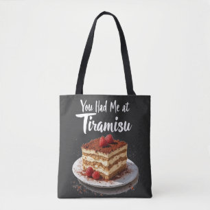 Du hade mig på Tiramisu - Roligt Food Print Tygkasse
