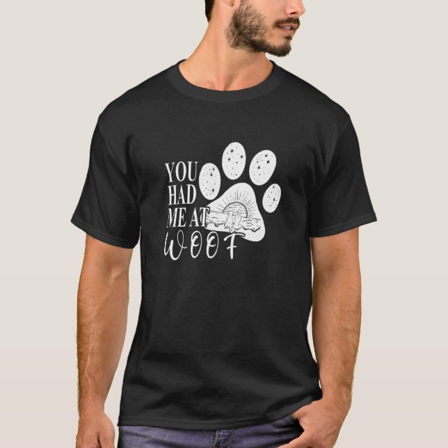 Du hade mig på Voff  Hundpawmamma T Shirt (Framsida)