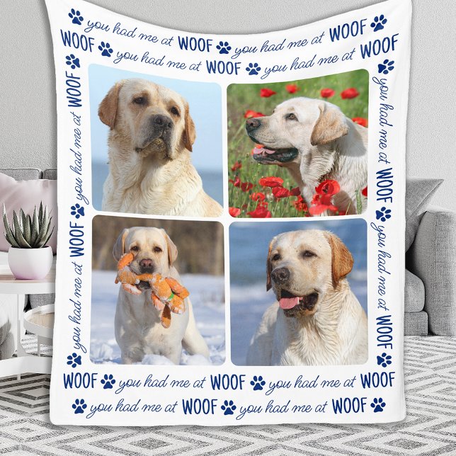 Du hade mig på WOOF Personlig Hund älskare 4 Photo Fleecefilt (Skapare uppladdad)