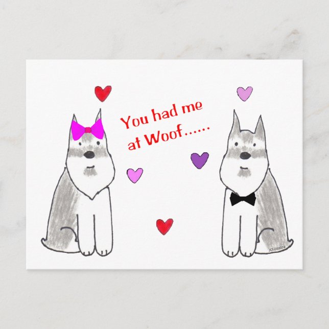 Du hade mig på Woof Schnauzer Vykort (Framsida)