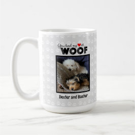 Du hade mitt hjärta i Woof Custom Name Photo Hund Kaffemugg