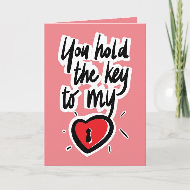 Du håller nyckel i mitt hjärta - Valentine Kort (Framsida)