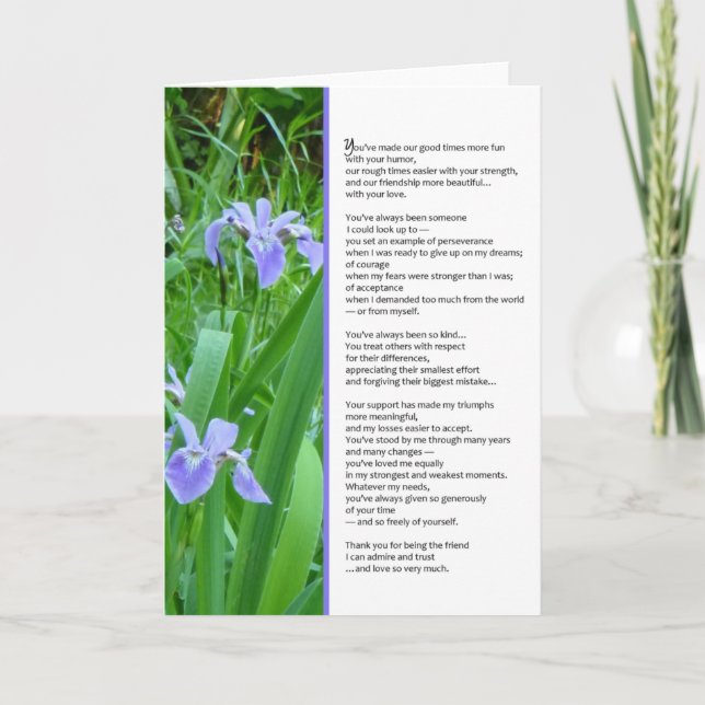 Du har alltid varit så vänlig... tack kort (Framsida)