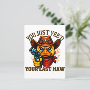 Du har bara din sista åk, Westerna Cowboy anka Vykort