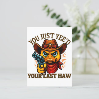 Du har bara din sista åk, Westerna Cowboy anka Vykort