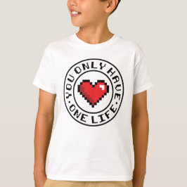 Du har bara ett liv-pixel Heart-videospel T Shirt