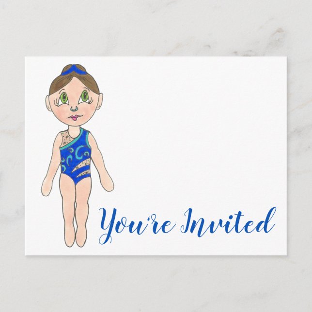 Du har bjudits in till Synchro Swimmer Party-inbju Inbjudan Vykort (Framsida)