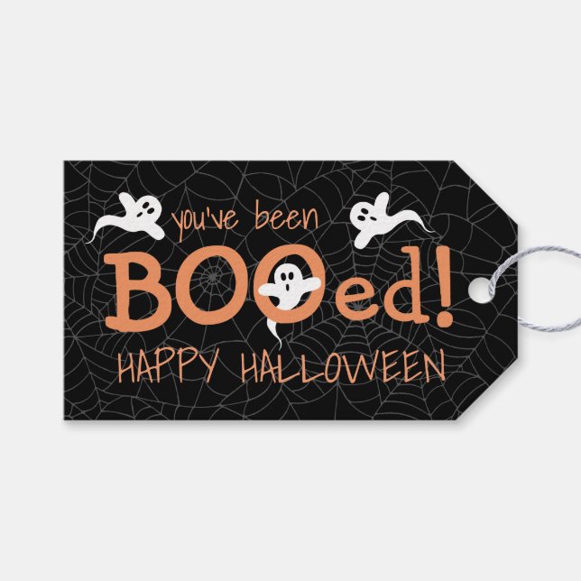 Du har blivit bojad Cute Ghost Halloween Candy Fav Presentetikett (Framsidan (Horisontell))