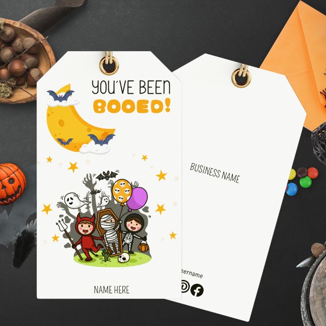 Du har blivit buad Halloween-gåva korg etikett (Youve Been Booed Halloween Treat Basket Tag)