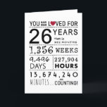 Du har blivit förlorad 26:e födelsedagskortet tack kort<br><div class="desc">Det här födelsedagskortet är perfekten för att visa hur länge du har älskat någon på deras födelsedag. Markera den speciella dagen med ett milstolpe-födelsedagskort.</div>