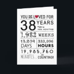 Du har blivit förlorad 38:e födelsedagskortet tack kort<br><div class="desc">Det här födelsedagskortet är perfekten för att visa hur länge du har älskat någon på deras födelsedag. Markera den speciella dagen med ett milstolpe-födelsedagskort.</div>