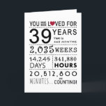 Du har blivit förlorad 39:e födelsedagskortet tack kort<br><div class="desc">Det här födelsedagskortet är perfekten för att visa hur länge du har älskat någon på deras födelsedag. Markera den speciella dagen med ett milstolpe-födelsedagskort.</div>