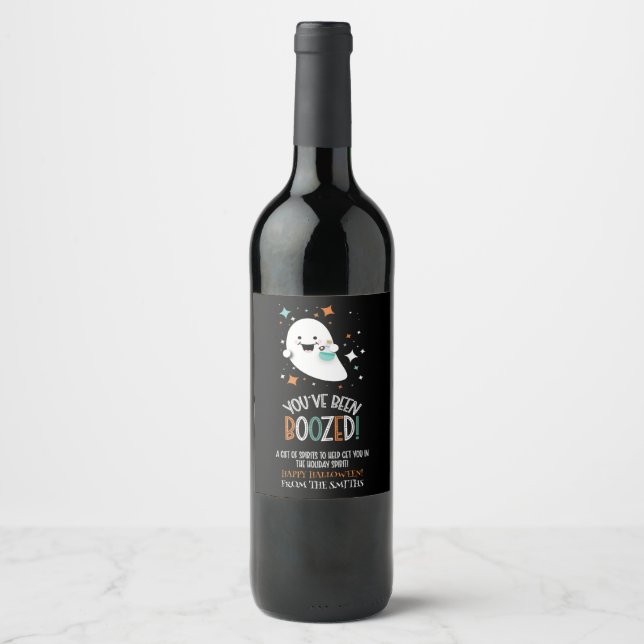 Du har blivit utbränd Cute Ghost Vin Beer Spirits Vinflaska Etikett (Framsida)