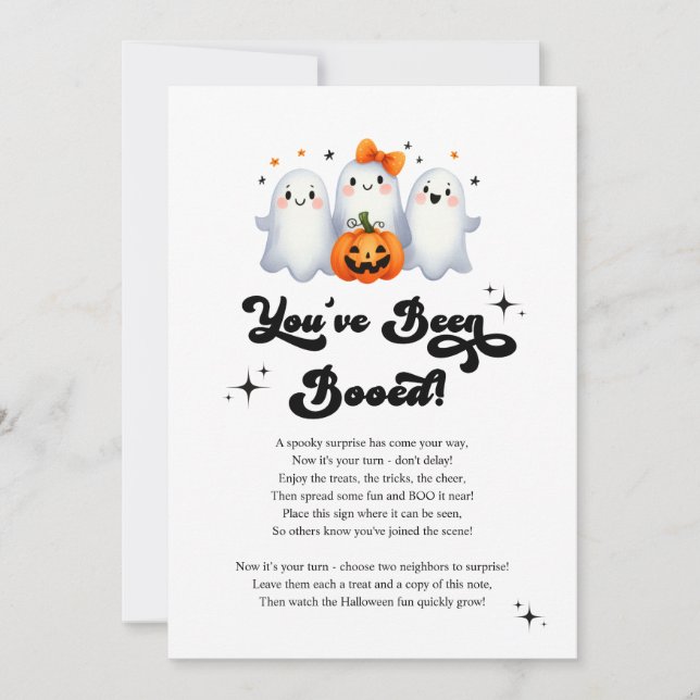 Du Har Blivit Utbuad Halloween Kvarteret Spelkort Inbjudningar (Framsida)