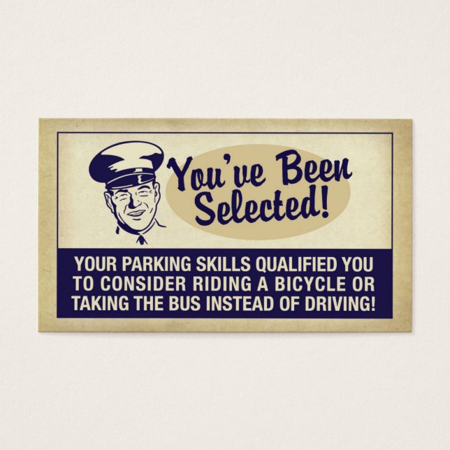 Du har blivit vald! visitkort (Framsidan)