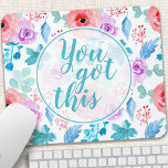 Du Har den här Blommigten för vattenfärg Motiverin Musmatta<br><div class="desc">Du Har den här Blommigten för vattenfärg Motivational Quote Mouse Pad. Den här designen har vackra,  giftiga,  vattenfärgade blommor med det motiverande citatet You Har This. Anpassa det här anpassad design med ditt eget namn,  text eller citat.</div>