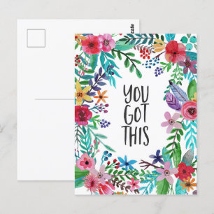 Du Har den här citattecken Cute Boho-Blommigten Vykort