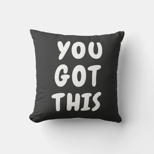 Du Har den här Cute inspirational Quote Black Whit Kudde (Framsida)