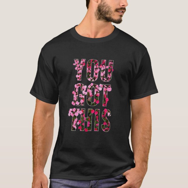 DU HAR DEN HÄR För manar Rosan Blåblommor T Shirt (Framsida)