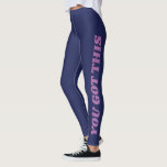 Du Har den här inspirationsincitattypografin Leggings<br><div class="desc">Motivering och inspiration Du Har Det här i en roligt färg palett av lila och marin blå i retrotypografi.</div>